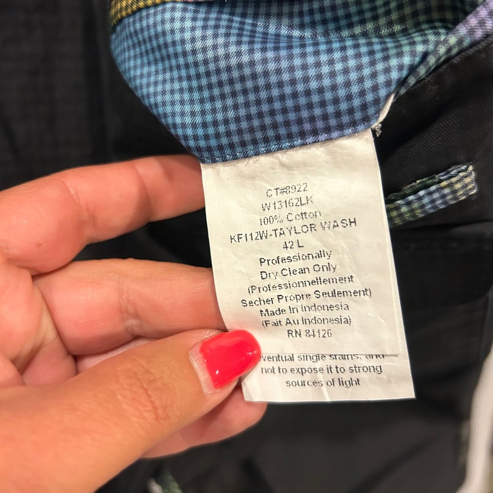 Kroon Taylor Wash Mens 42L Black Cotton Blazer Sport Coat Rainbow Camo Lining - Picture 4 of 13